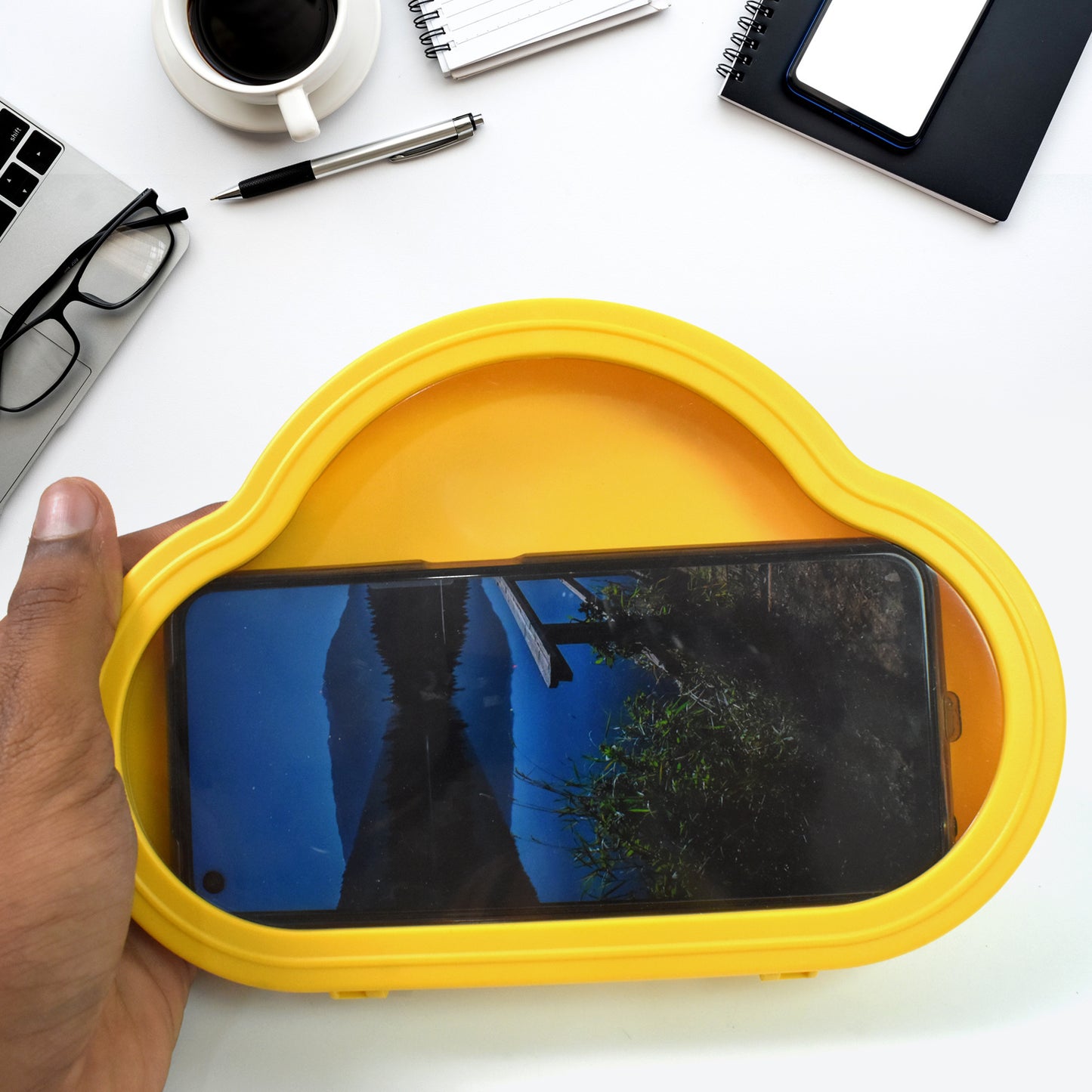 Smartphone Mobile Stand Waterproof Case Smartphone Stand Case (1 Pc Yelllow Colour)