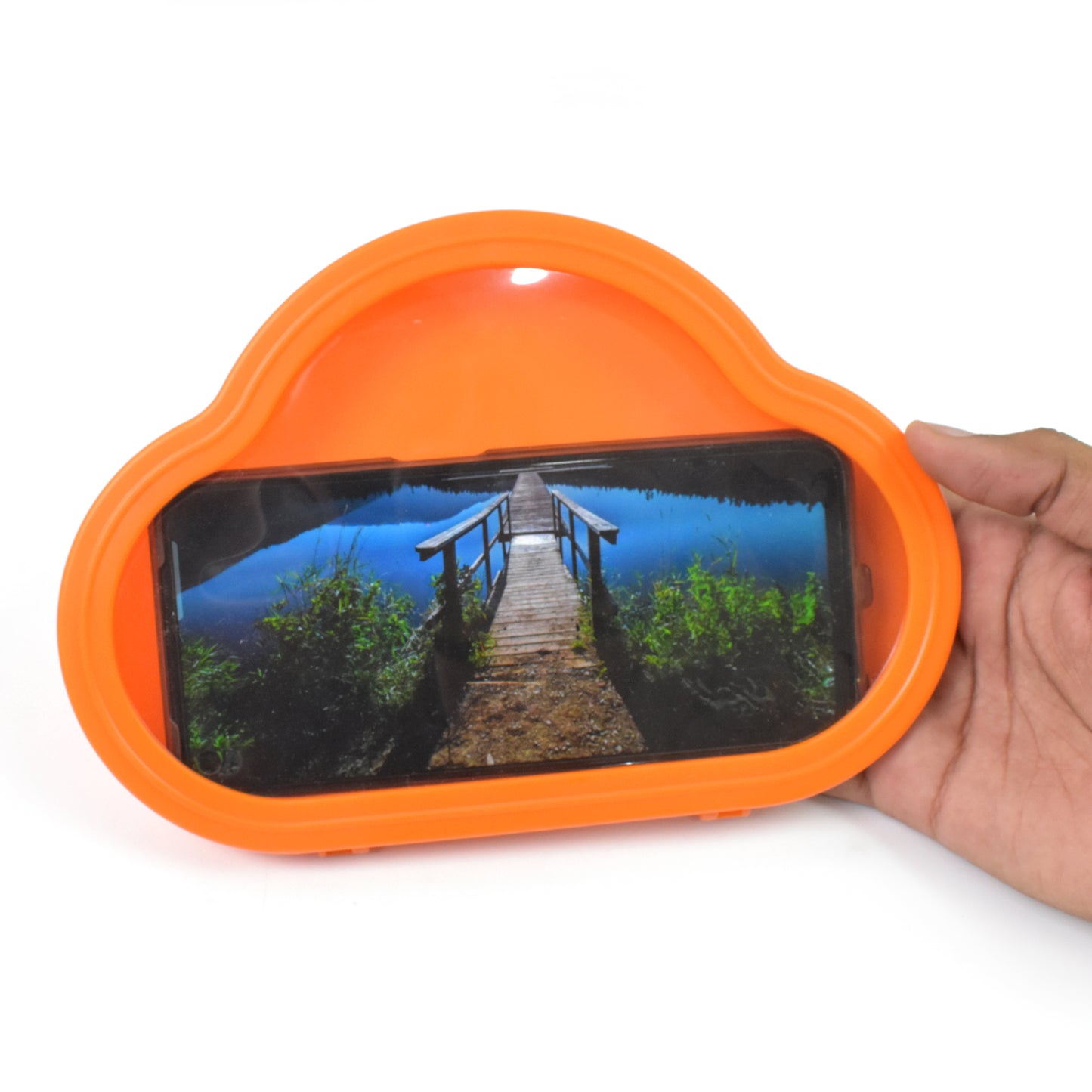 Smartphone Mobile Stand Waterproof Case Smartphone Stand Case (1 Pc Orange)