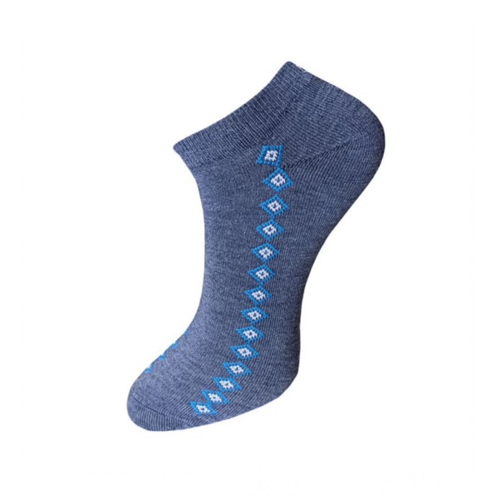 3_Pair Set Unisex Casual Cotton Printed Ankle Length Socks (Multicolor)