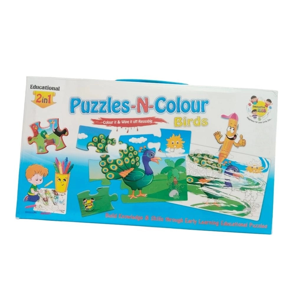 2 In 1 Puzzle Colors Birds | Cardboard | Educational Toys| 3+ Years