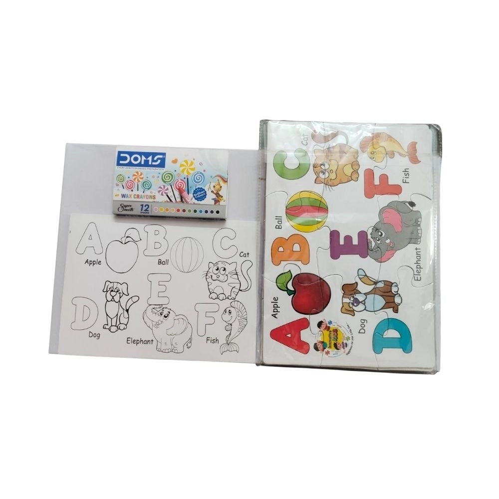 2 In 1 Puzzle Colors Alphabet | Cardboard | Educational Toys| 3+ Years