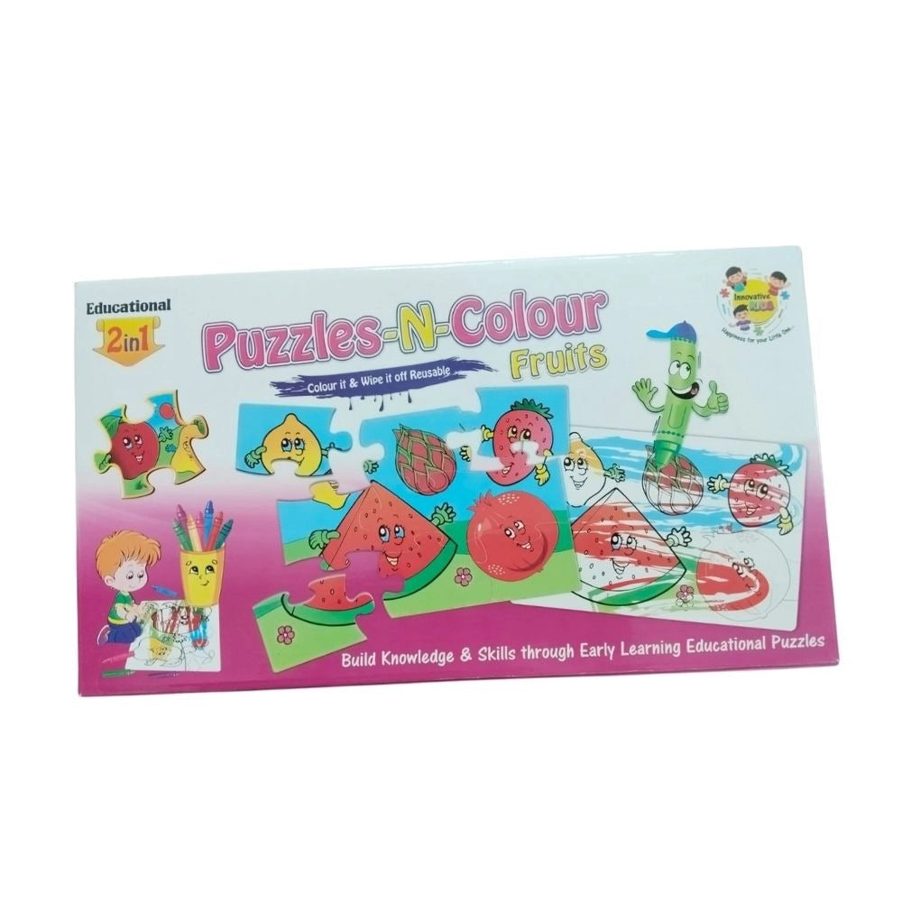 2 In 1 Puzzle ColorsFtruit | Cardboard | Educational Toys| 3+ Years