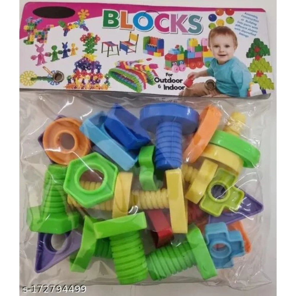 Nut Bolt PVC Block | Plastic | Toys | 3+ Years