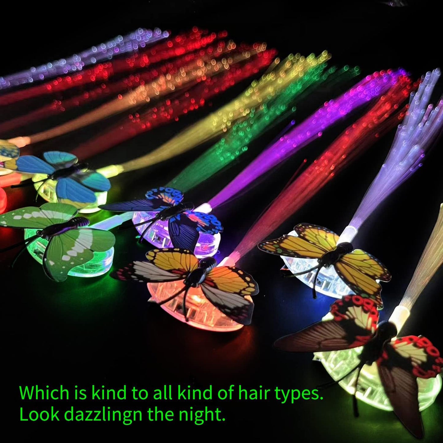 Led Butterfly Hair Braid Clip (Mix Color 1 Pc)