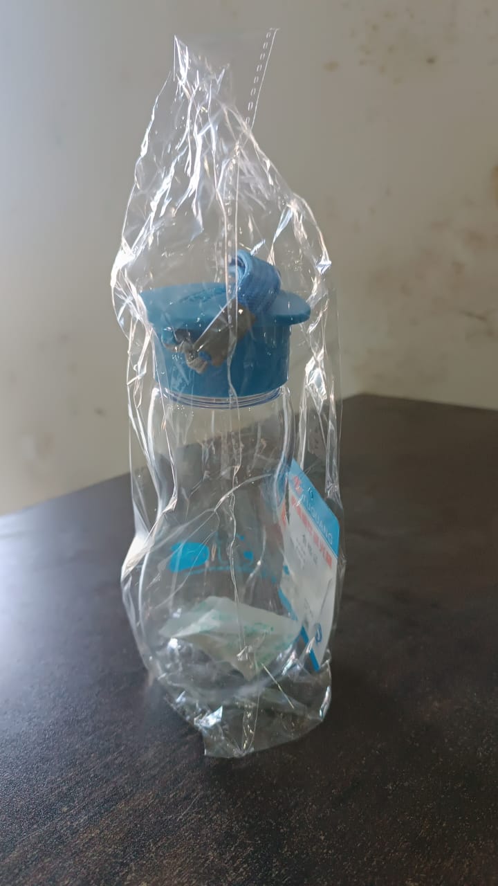 Transparent Travel Portable Water Bottle With Carry Straps (280 Ml 1 Pc)