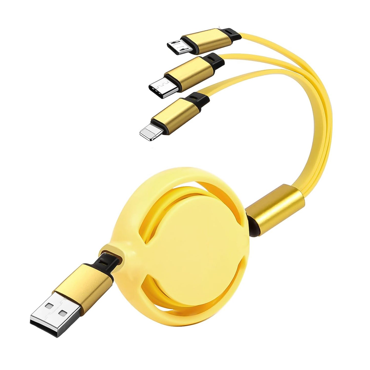 3 In 1 Retractable Charger Charging Cable (1 Pc Mix Color)