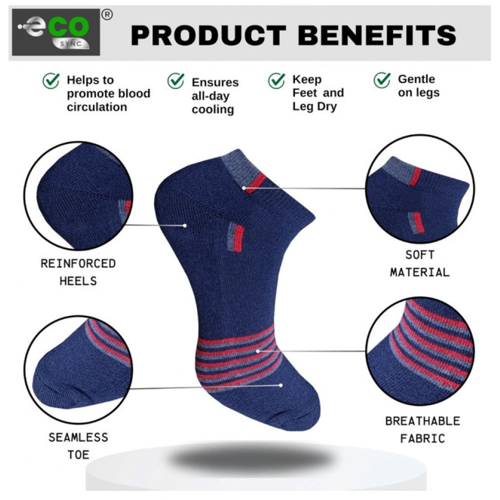 3_Pair Set Unisex Casual Cotton Printed Low Cut Socks (Multicolor)