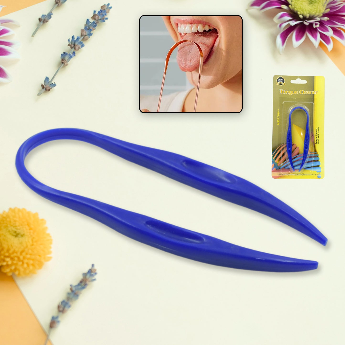 Plastic Tongue Cleaner For Kids Adults Tongue Scraper For Bad Breath Maintain Oral Hygiene For Daily Use For Fresh Breath Bacteria Removal Improved Taste Plastic With Handle Tongue Cleaner (1 Pc )