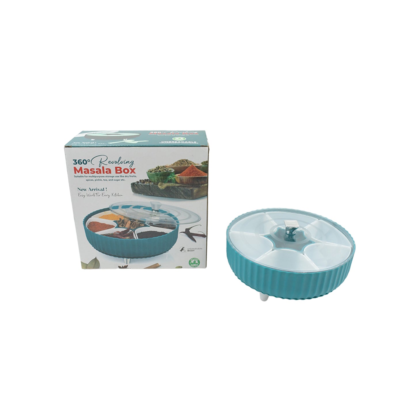 5811 360 Revolving Spice Box Dry Fruit Box Plastic 7 Compartment Box Suitable For Multipurpose Storage Use Like Dry Fruit Spices Pickle Tea Sugar Etc Kitchen Use