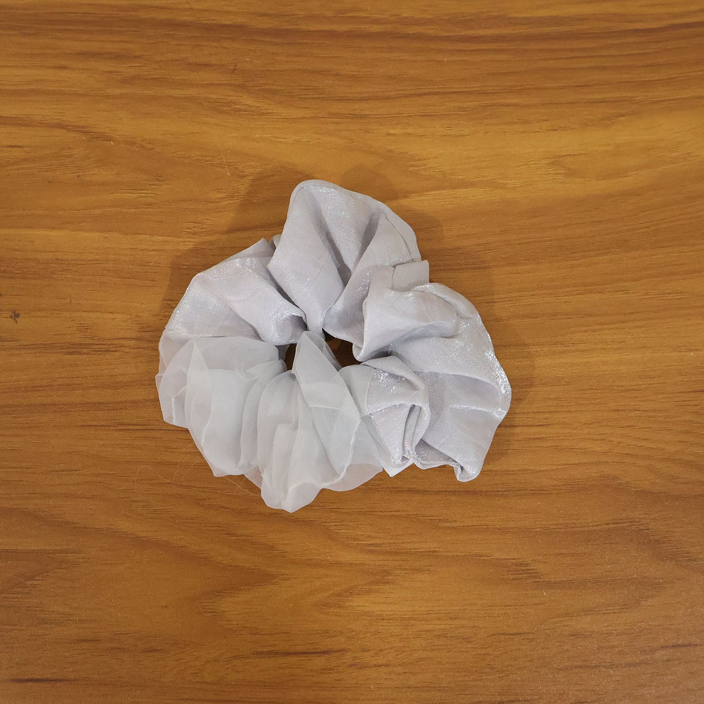 Dual-tone Satin Mesh Fabric Hair Scrunchie (1 Pc)