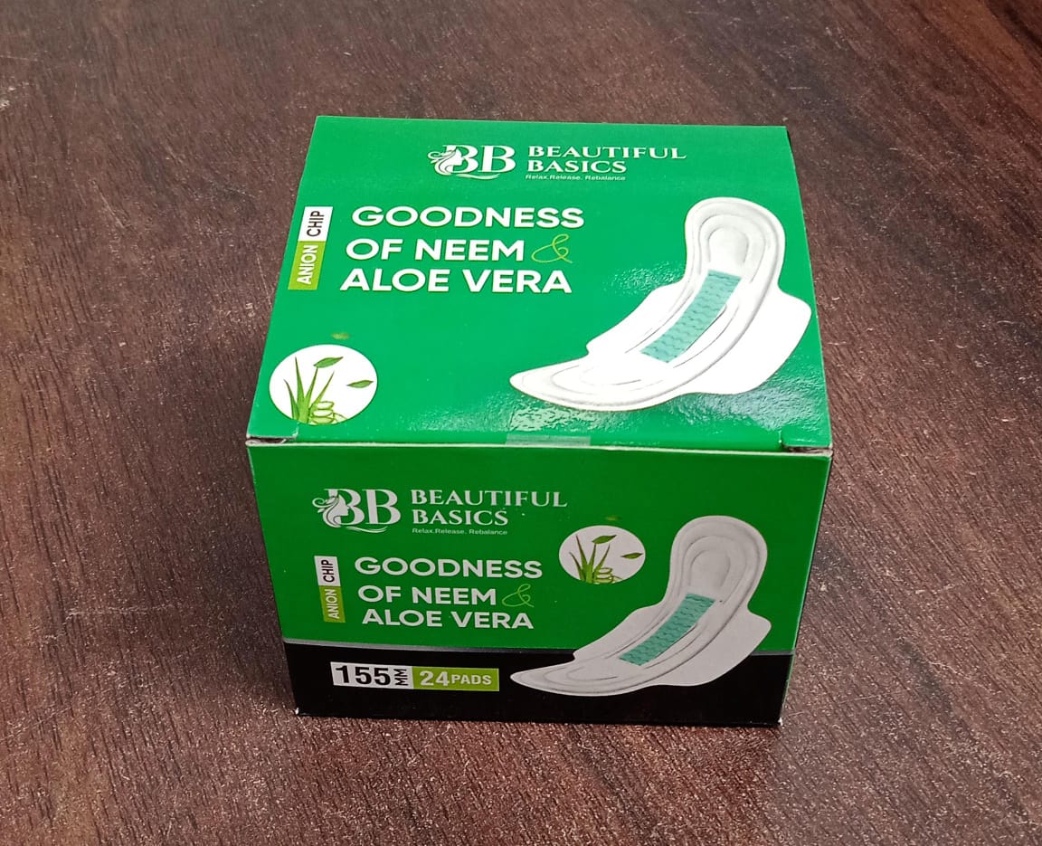 0984 Sanitary Pads For Women With Goodness Of Neem Aloe Vera Ultra Thin Leakage Protection Ph Balance With Antibacterial Anion Chip (155 Mm 24 Pads)