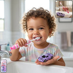 Kids toothbrush set with fun car-themed design for daily oral care