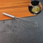 Large stainless steel balloon whisk ideal for professional kitchen mixing