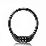Steel cable of the bike lock showing weatherproof PVC coating
