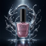 Bottle of Purple Metallica Nail Polish with shimmering opal purple shade
