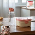Plastic lunch box with dual compartments for separating food
