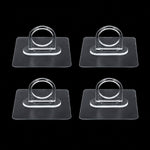 Adhesive plastic wall hook 4-piece set mounted on wall for home organisation