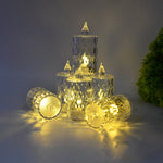 Group of LED flameless candles arranged for festive decoration
