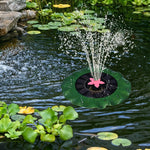Eco-friendly solar fountain pump with unique green leaf and pink star design