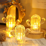 Three cute cactus lights displayed together, showcasing their unique design and soft illumination.