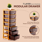 Comparative image highlighting features of the plastic storage drawer organizer