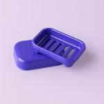 Rectangular soap holder with tight-fitting lid for mess-free storage