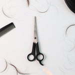 Precision stainless steel hair cutting scissors with finger rest