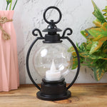 Vintage LED storm lantern with warm flickering flame light