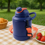 Gym and outdoor sports water bottle with vacuum insulation