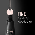Liquid eyeliner applicator pen with precision brush tip for smooth lines