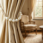 Premium pearl curtain accessory with crystal accent beads