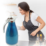 Side view of the durable Bottlart 2L stainless steel thermos for daily use.