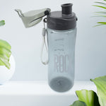 Plastic water bottle designed for both hot and cold beverages.