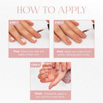 Pastel peach gel nail polish showcasing glossy finish without UV curing