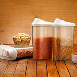 Transparent airtight food storage container for dry food items