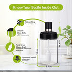 Silicone grip oil dispenser bottle with built-in brush for controlled basting