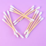 Compostable cotton swabs with biodegradable wooden sticks