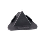 Pyramid-style Black Mobile Stand viewed from side