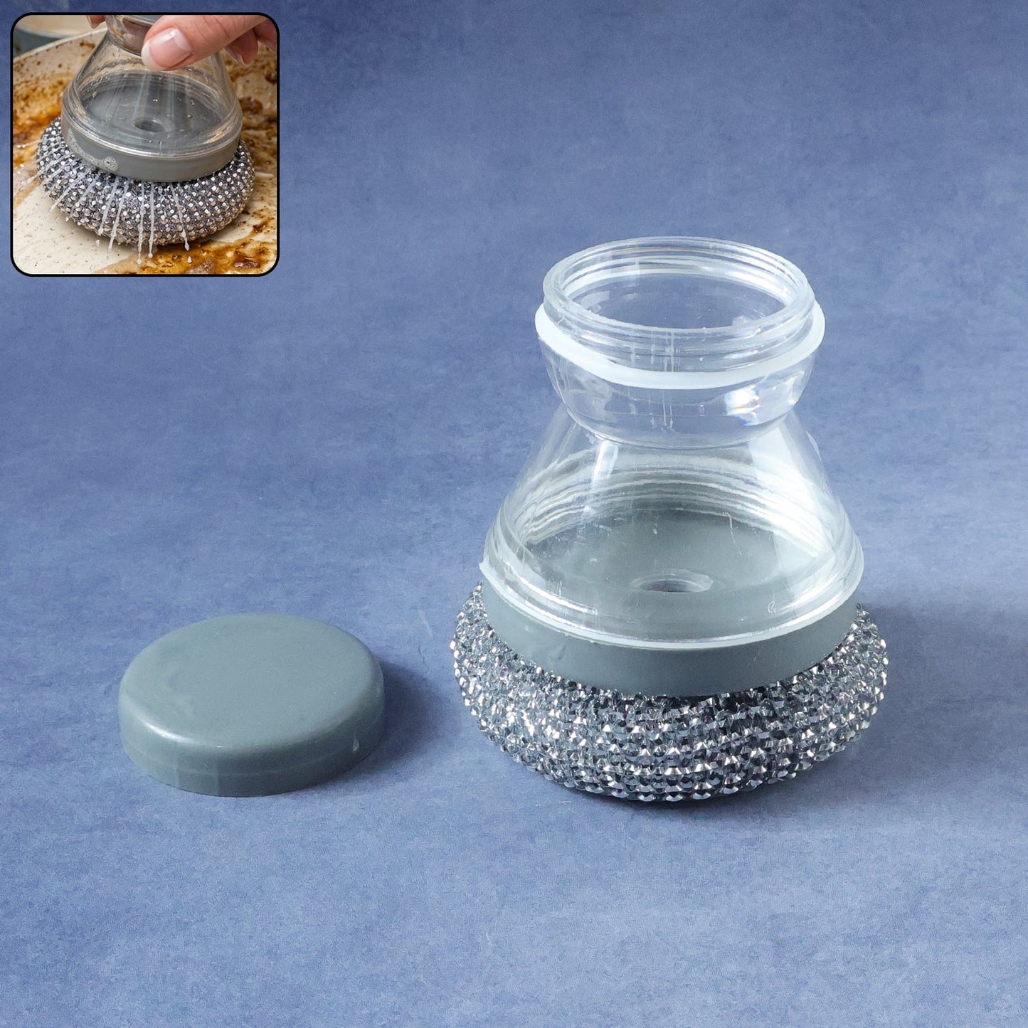 Compact dish scrub brush suitable for various kitchen tasks