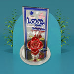Romantic Rose Showpiece in a clear gift box, ready for gifting.