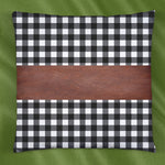 Stylish leather and cotton cushion covers adding a chic accent to a bedroom setting.