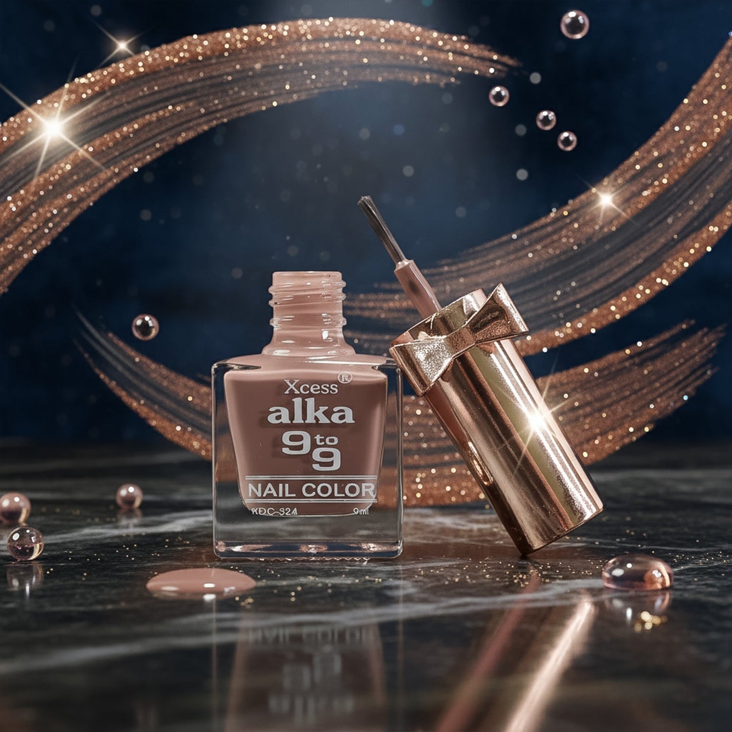 Nail color covered with premium nail polish showcasing vibrant shine