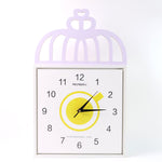 Side view of decorative wall clock with matte plastic frame