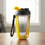 Protein shake bottle for workouts, made of durable, BPA-free plastic