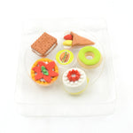 Collection of novelty 3D fast food erasers, perfect for school supplies.
