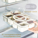 Transparent 6-compartment fridge organizer for food