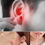 Cotton swabs with sturdy paper stems suitable for first-aid and grooming