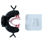 Detailed view of clip on mop holder wall mount