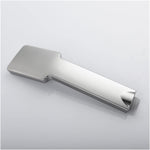 Angled view of the shower head delivering a strong, consistent water flow.