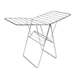 Foldable clothes rack with extended wings for drying garments by Supermom in stainless steel